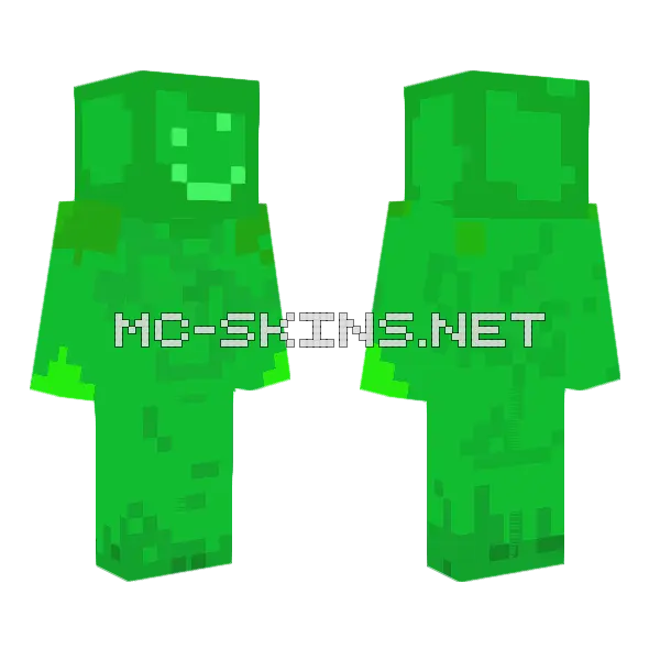 Dingo Green Man Minecraft skin, front and back