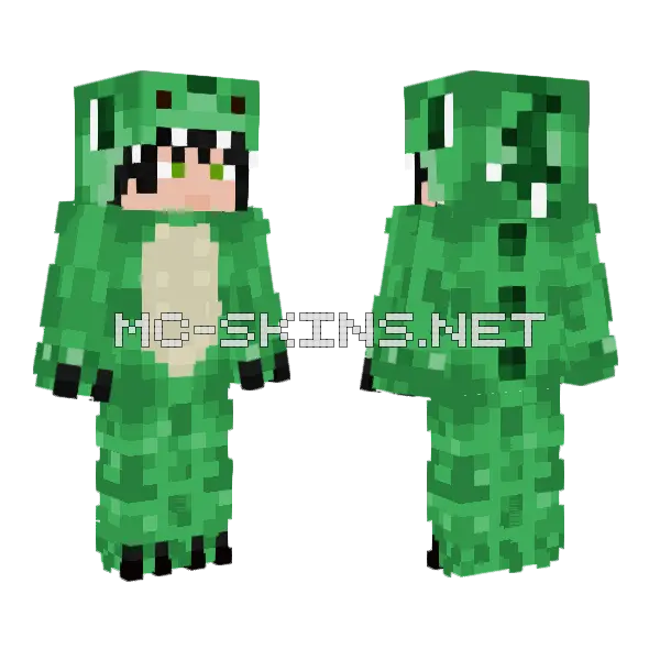 Dino Costume Minecraft skin, front and back
