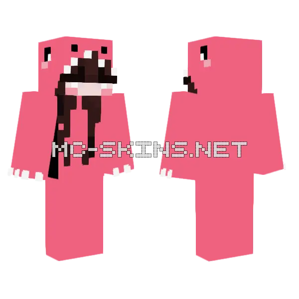 Dino Girl Minecraft skin, front and back