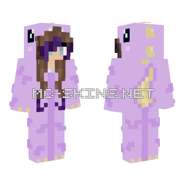Dino Wispy Minecraft skin, front and back
