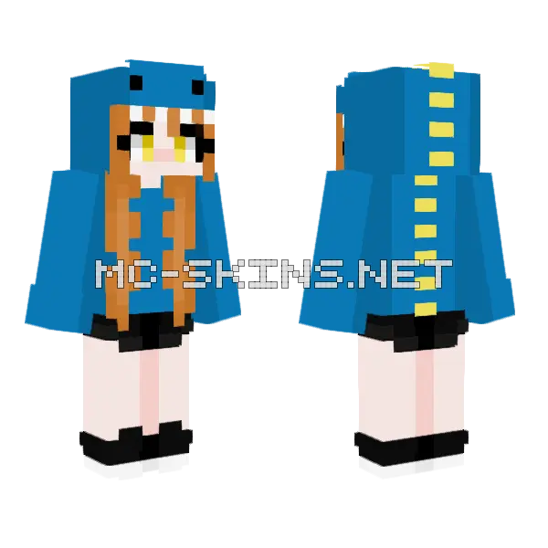 Dinosaur Girl Minecraft skin, front and back
