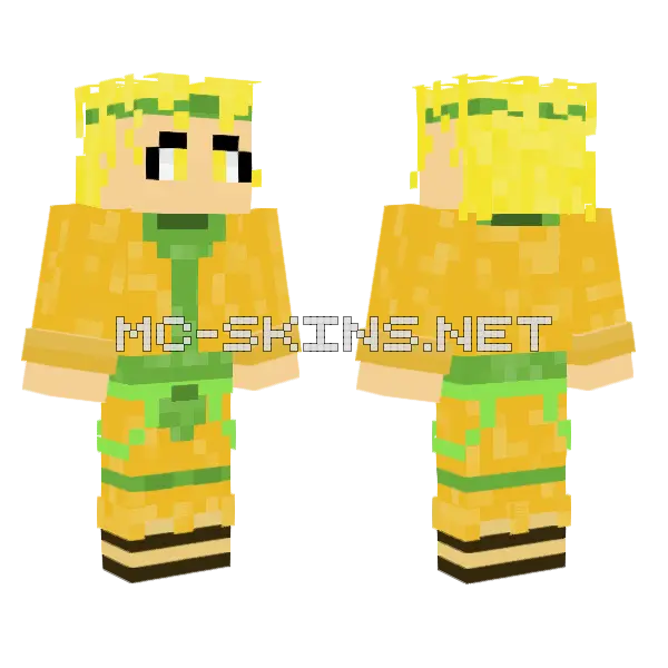 Dio Brando Bwe Version Minecraft skin, front and back