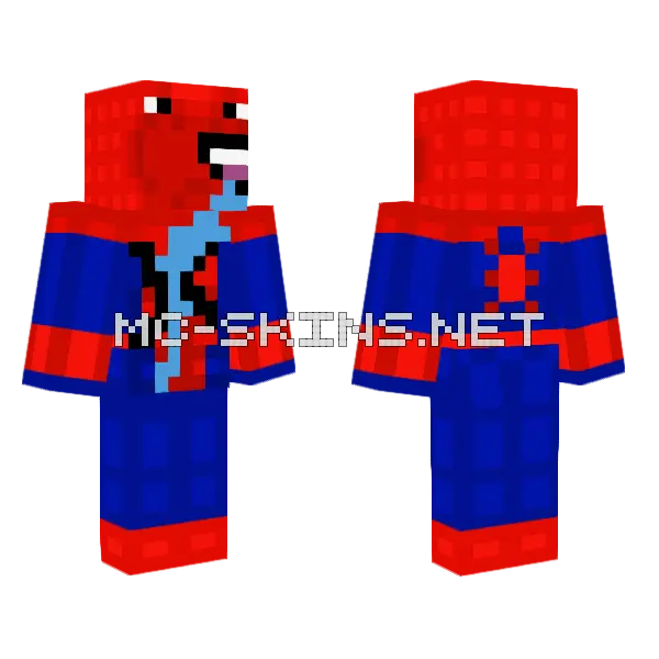 Dirpy Spiderman Minecraft skin, front and back
