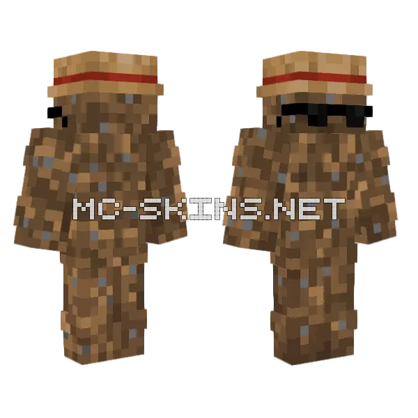 Dirt Block Skin Minecraft skin, front and back