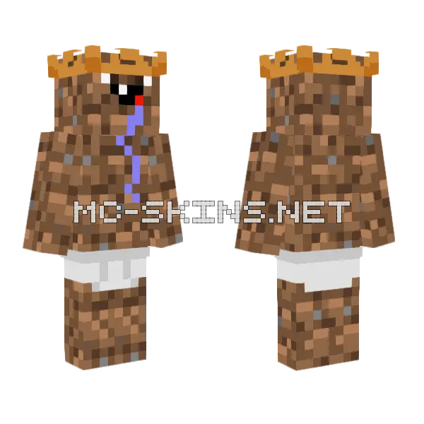 Dirt Dirpy Skin Minecraft skin, front and back