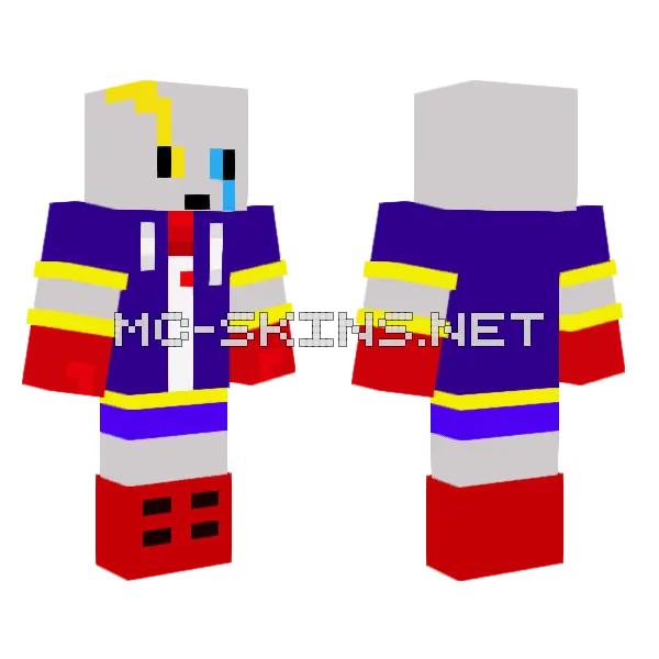 Disbelief Papyrus Phase 1 Minecraft skin, front and back