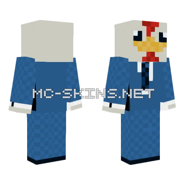 Disco Chicken Minecraft skin, front and back