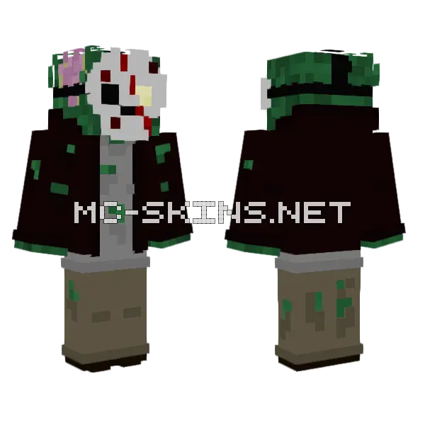 Disguised Zombie Minecraft skin, front and back