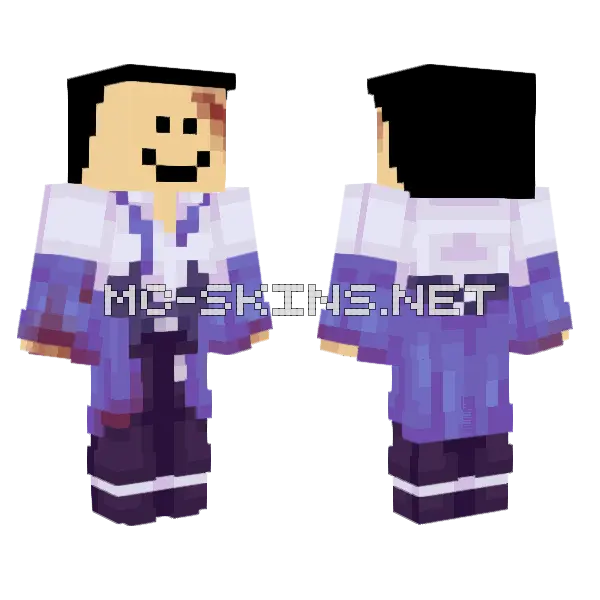 Disheveled Quackity Wound Minecraft skin, front and back
