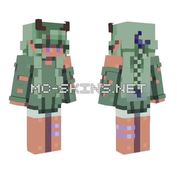 Disintegrating Chalk Face Minecraft skin, front and back