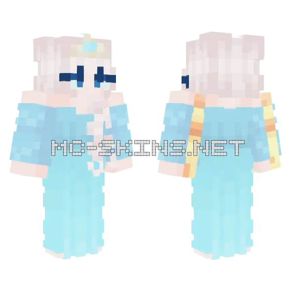 Disney Elsa Minecraft skin, front and back