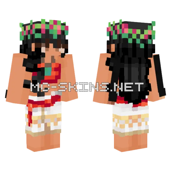 Disney Moana Minecraft skin, front and back