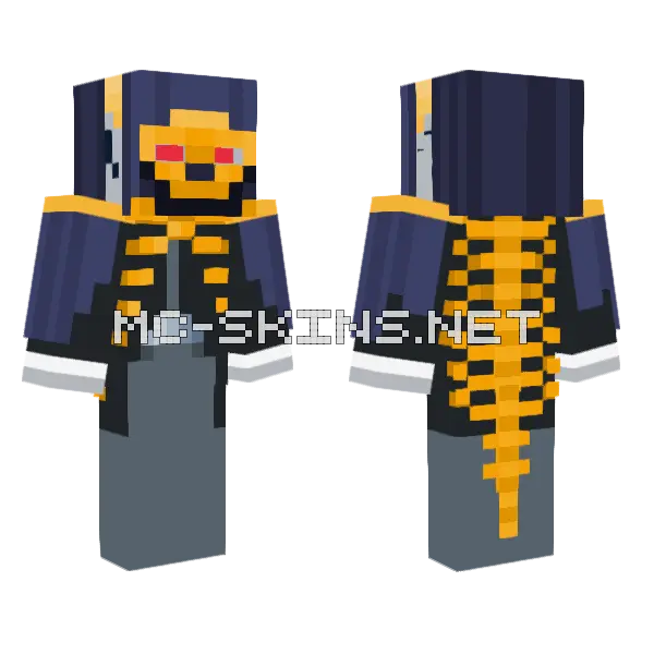 Dnd Vampire Necromancer Wizard Male Minecraft skin, front and back