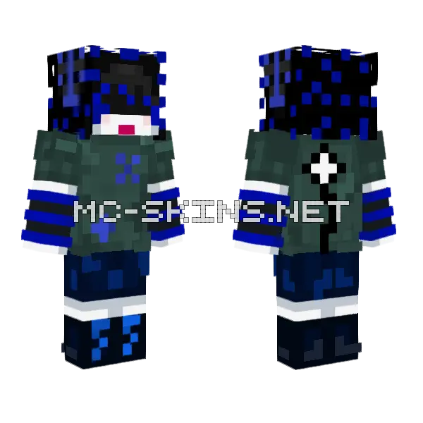 Dnnylol Blue Outfit Minecraft skin, front and back
