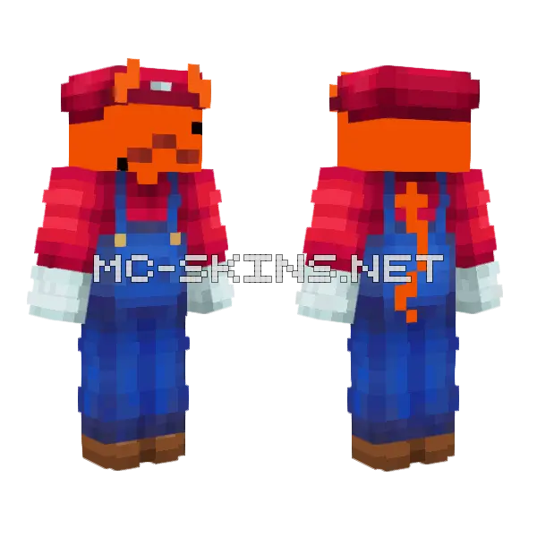 Do The Mario Minecraft skin, front and back