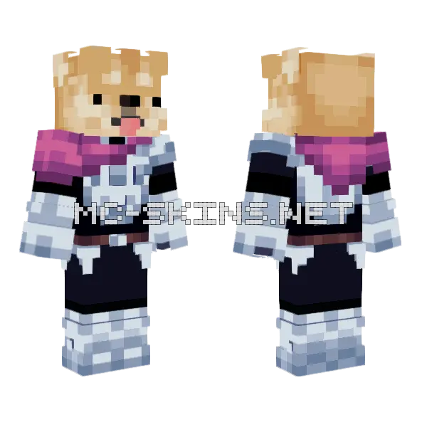 Dog Deltarune Kriss Minecraft skin, front and back