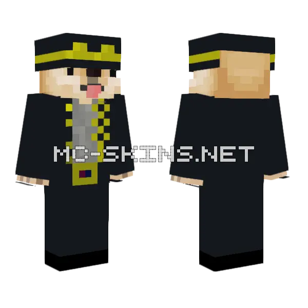 Doge Jotaro Minecraft skin, front and back