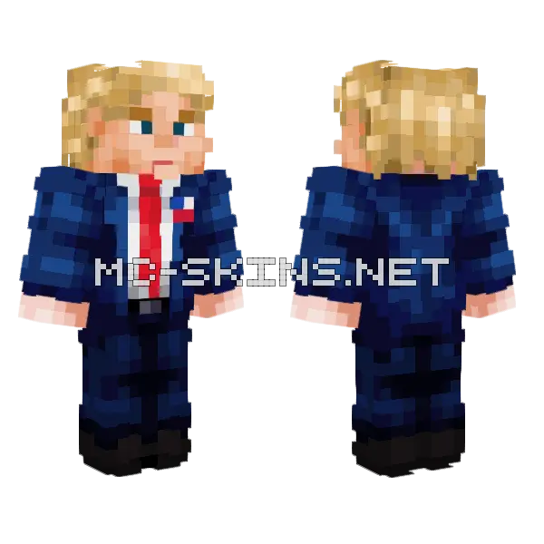 Donald Trump Minecraft skin, front and back