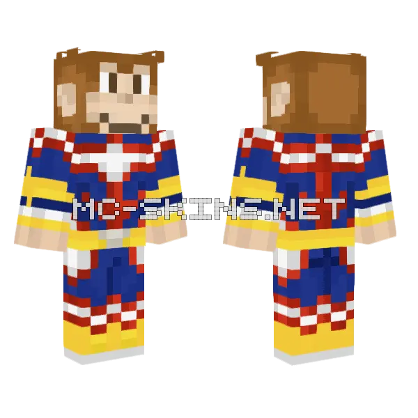 Donkey Kong Minecraft skin, front and back