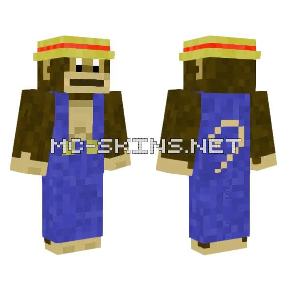Donkey Kong Minecraft skin, front and back