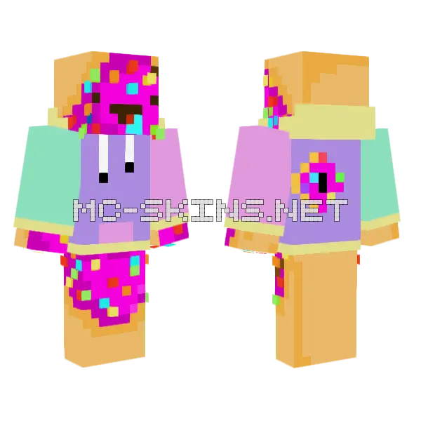 Donut Minecraft skin, front and back