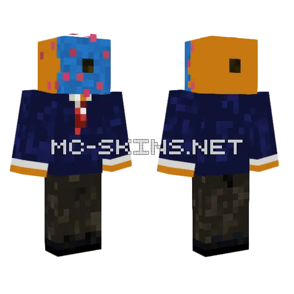 Donut Man Minecraft skin, front and back