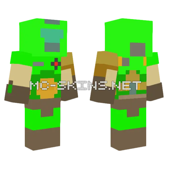 Doom Slayer Minecraft skin, front and back