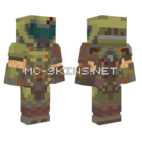 Doom Slayer Minecraft skin, front and back