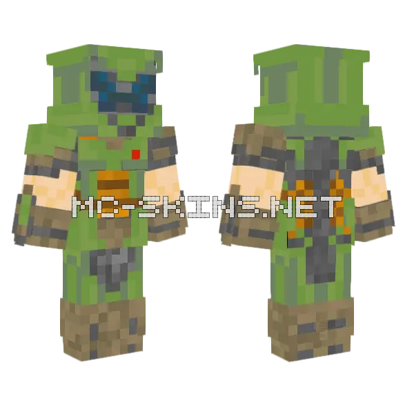 Doom Slayer Minecraft skin, front and back