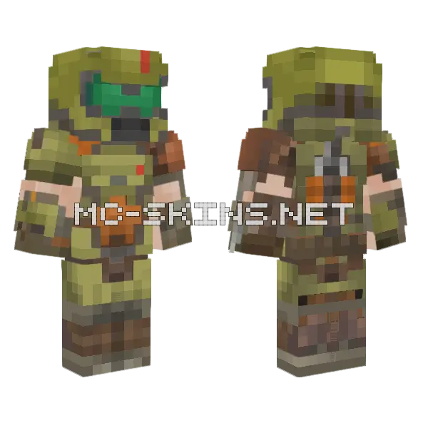 Doom Slayer Minecraft skin, front and back