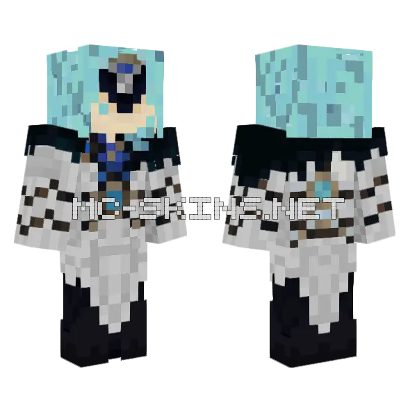 Dottore Blue Robes Minecraft skin, front and back