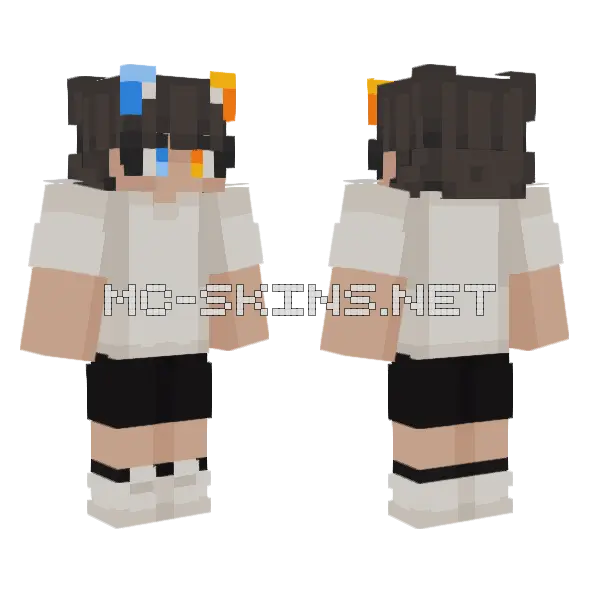 Double Eyed Boy Minecraft skin, front and back