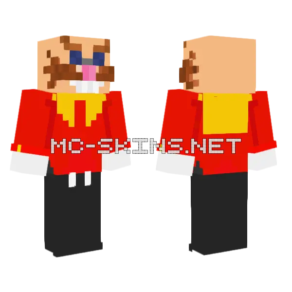 Dr Eggman Classic Minecraft skin, front and back