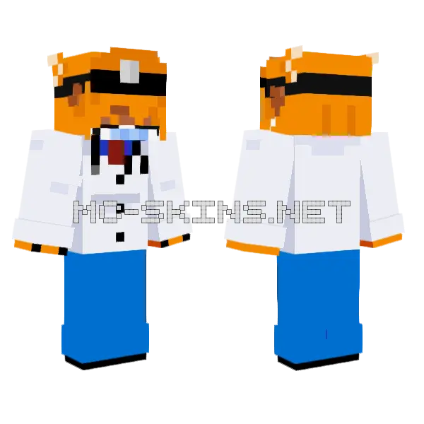 Dr Harlow Minecraft skin, front and back