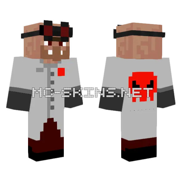 Dr V Minecraft skin, front and back