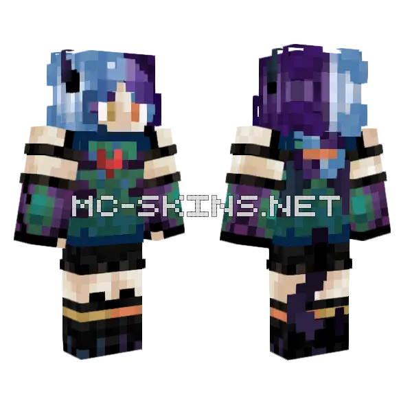 Draconicaan Girl Minecraft skin, front and back