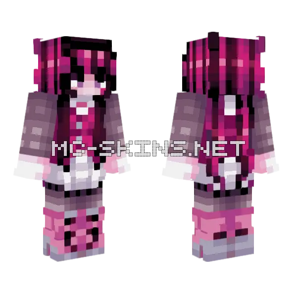 Draculaura Minecraft skin, front and back