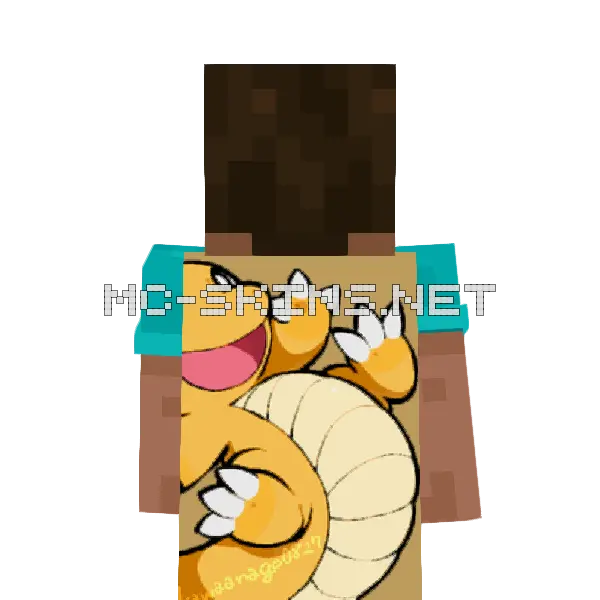 Dragonite Chibi cape, outside and lining
