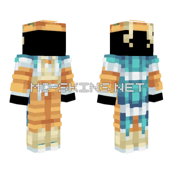 Dragonite Space Suit Minecraft skin, front and back