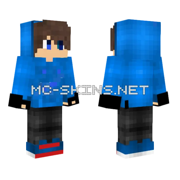 Dragonplane999 Blue Hoodie Minecraft skin, front and back