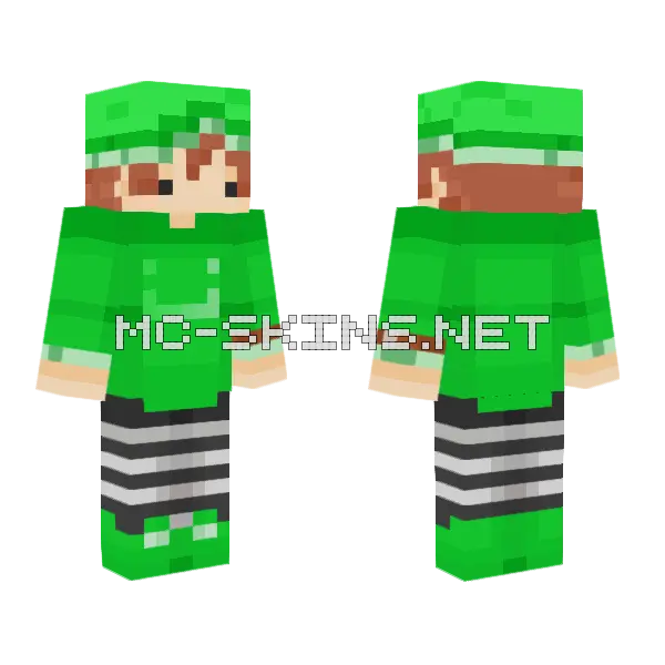 Dream Chibi Edition Minecraft skin, front and back