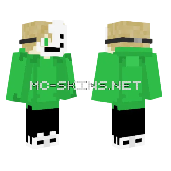 Dream Cracked Mask Skin Minecraft skin, front and back