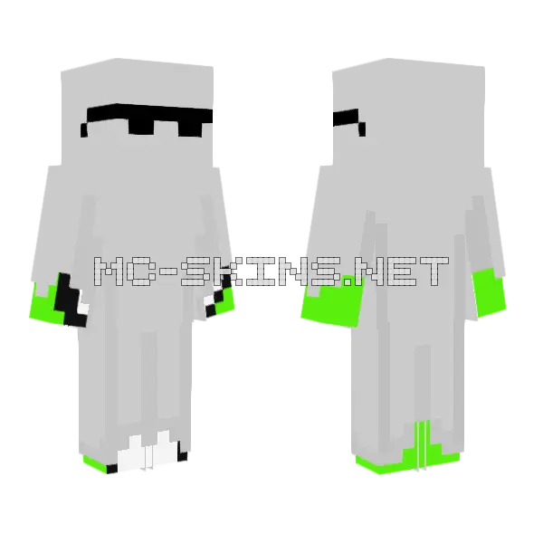 Dream Fuchsia Frankensteins Minecraft skin, front and back
