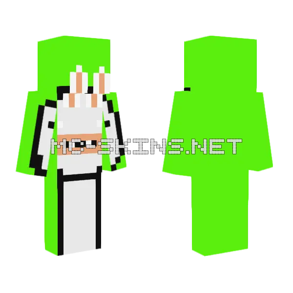 Dream Got Rabbided Minecraft skin, front and back