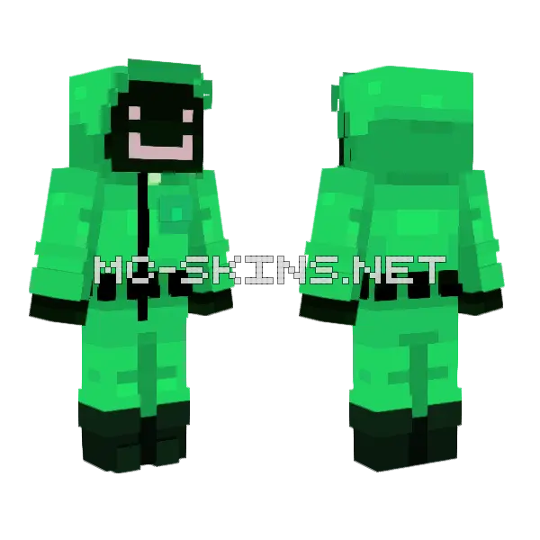 Dream Green Minecraft skin, front and back
