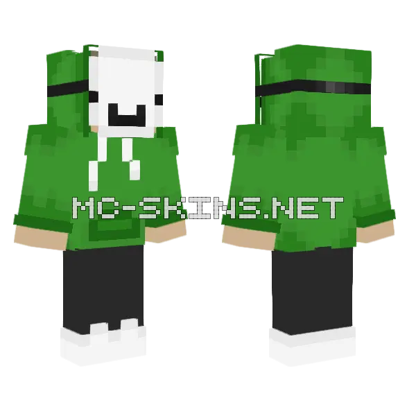 Dream Green Hoodie Minecraft skin, front and back