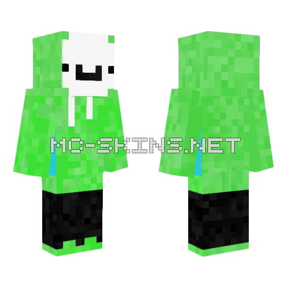 Dream Hoodie Minecraft skin, front and back