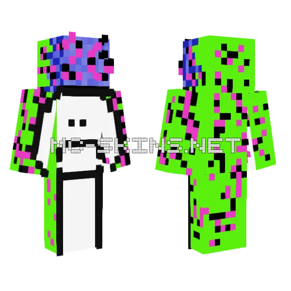 Dream Mmd Version Minecraft skin, front and back