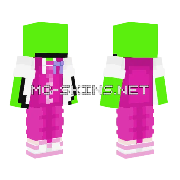Dream Pink Parrots Minecraft skin, front and back