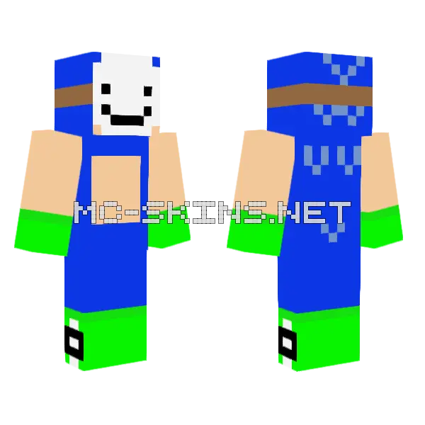 Dream Sonic Minecraft skin, front and back